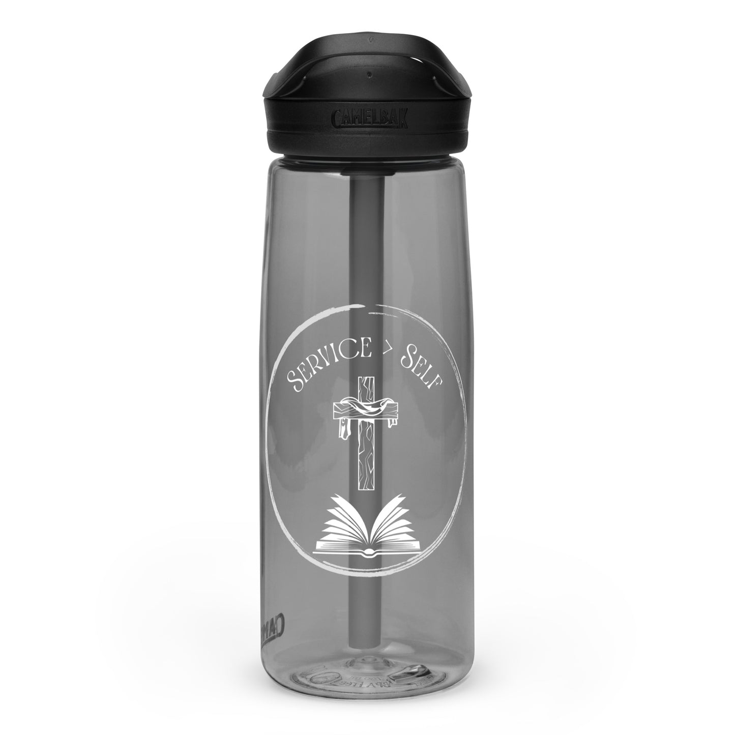 Service Greater Than Self Sports Water Bottle, Various Colors w/ White Lettering