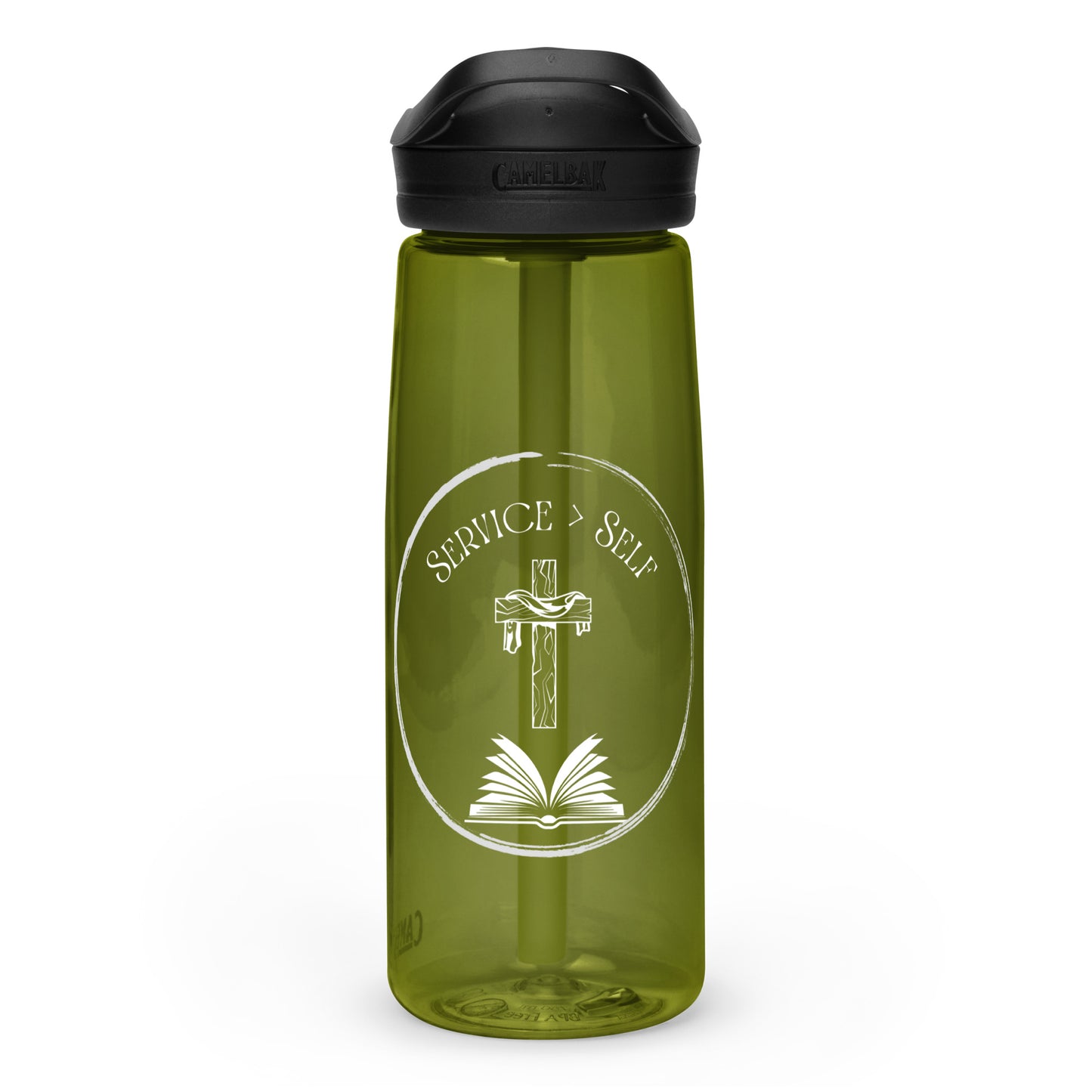 Service Greater Than Self Sports Water Bottle, Various Colors w/ White Lettering