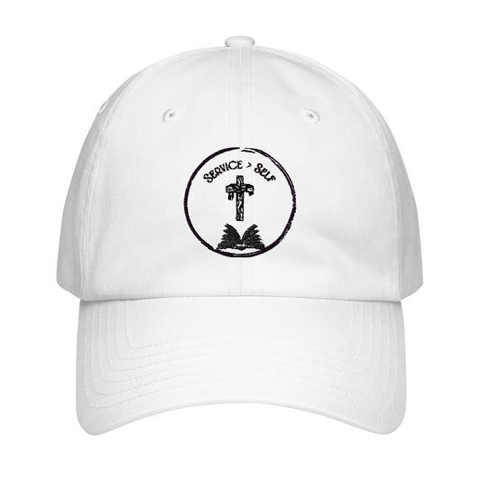 Service Greater Than Self Under Armour® Black or White Dad Hat with Black Lettering