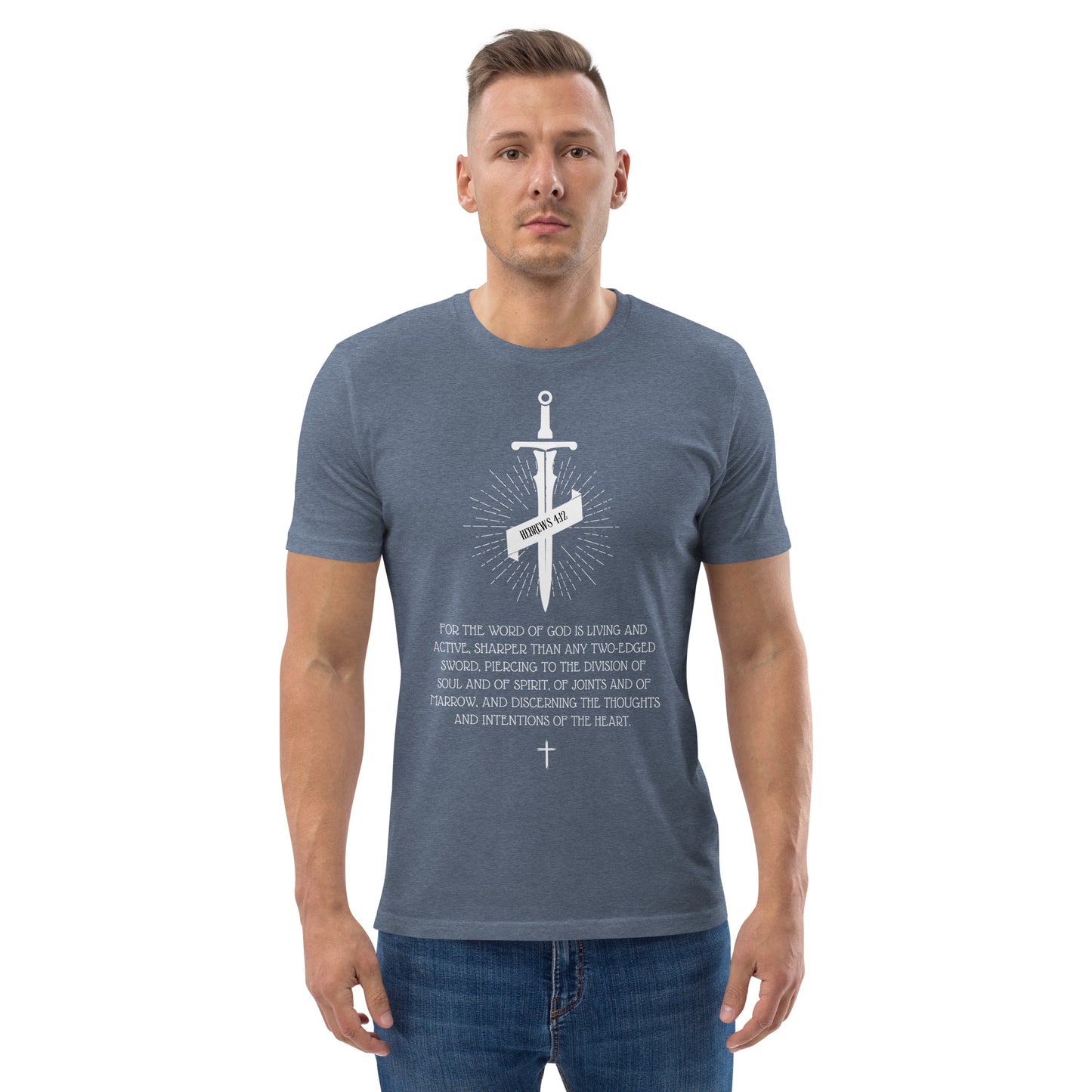 Hebrews 4:12, Sword Image, Unisex organic cotton t-shirt, Various Colors