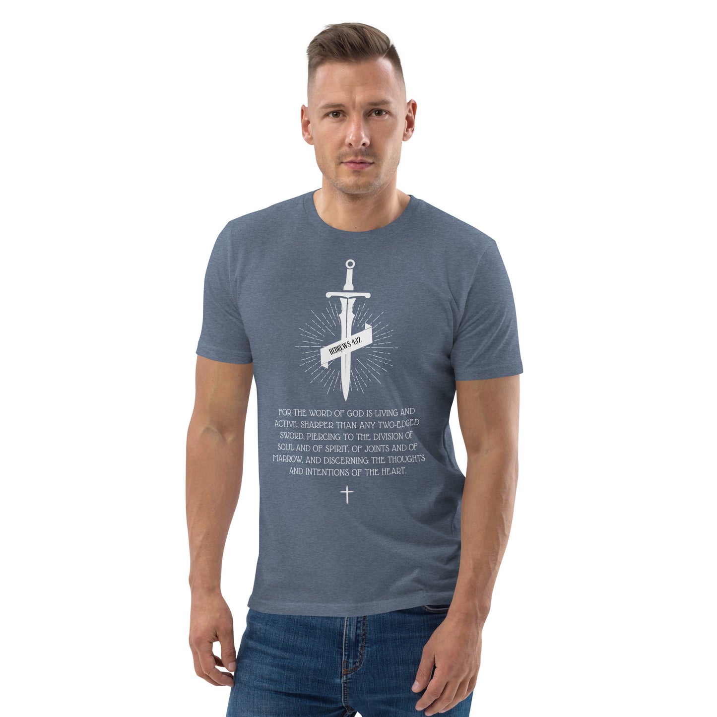 Hebrews 4:12, Sword Image, Unisex organic cotton t-shirt, Various Colors