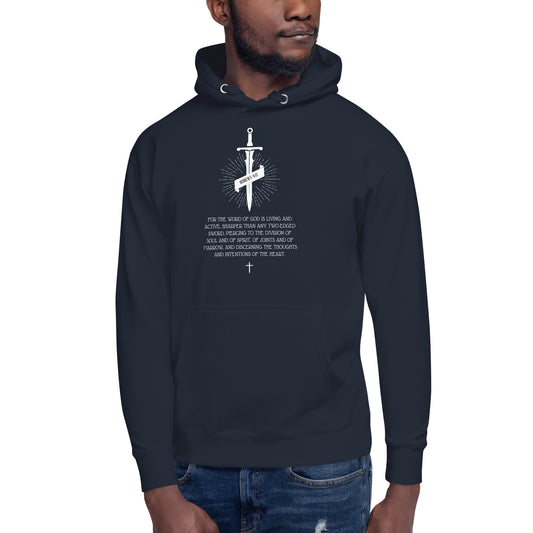 Hebrews 4:12, Sword Image, Unisex Hoodie, Various Colors