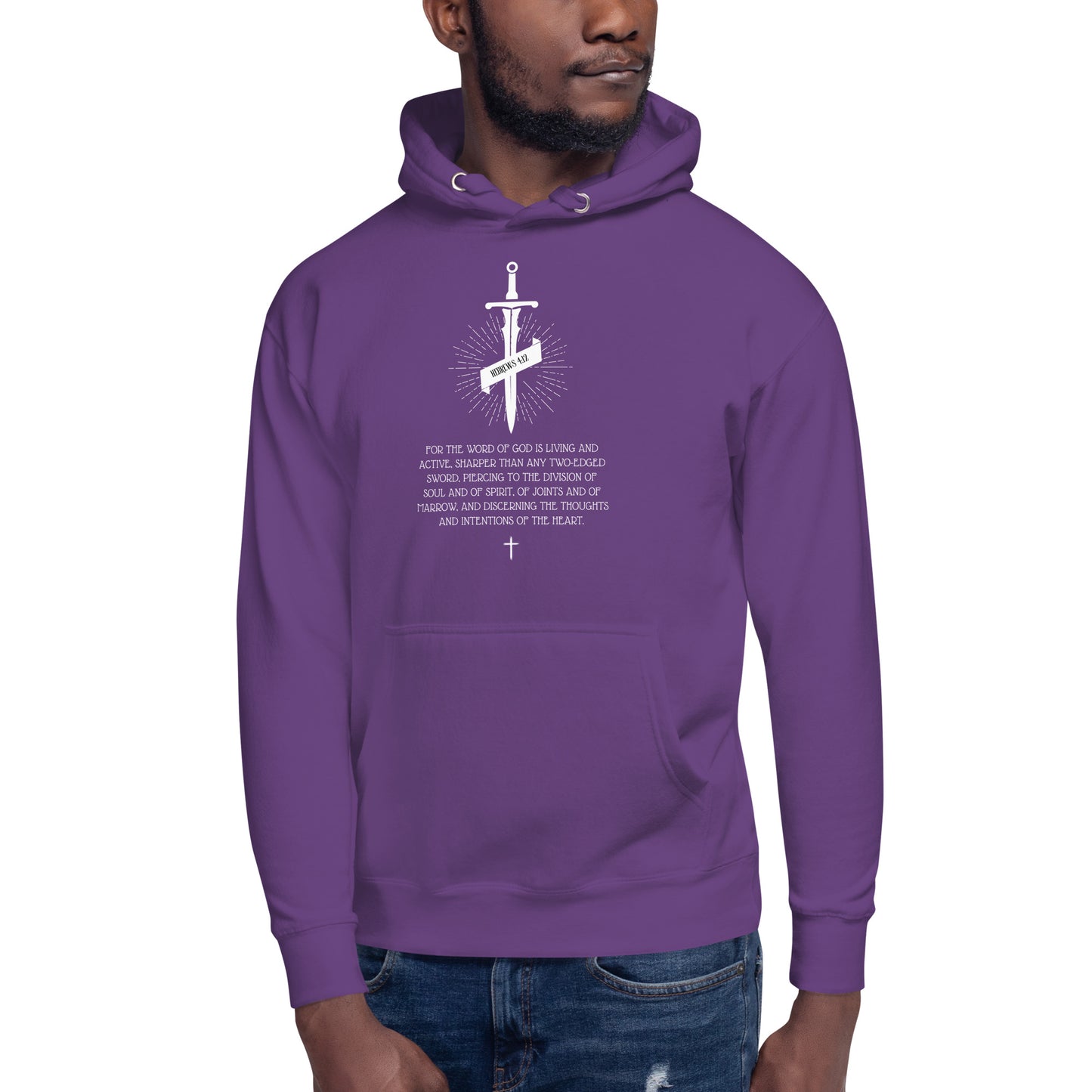 Hebrews 4:12, Sword Image, Unisex Hoodie, Various Colors