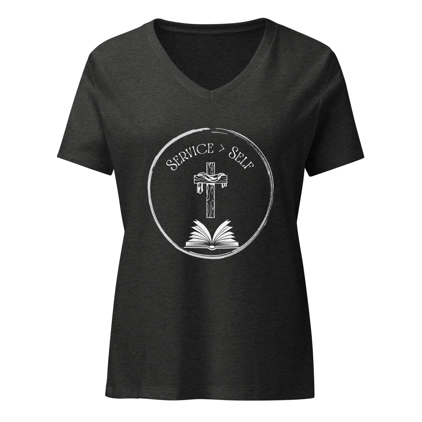 Service Greater Than Self, Phil 2:3-4 Women’s relaxed v-neck t-shirt