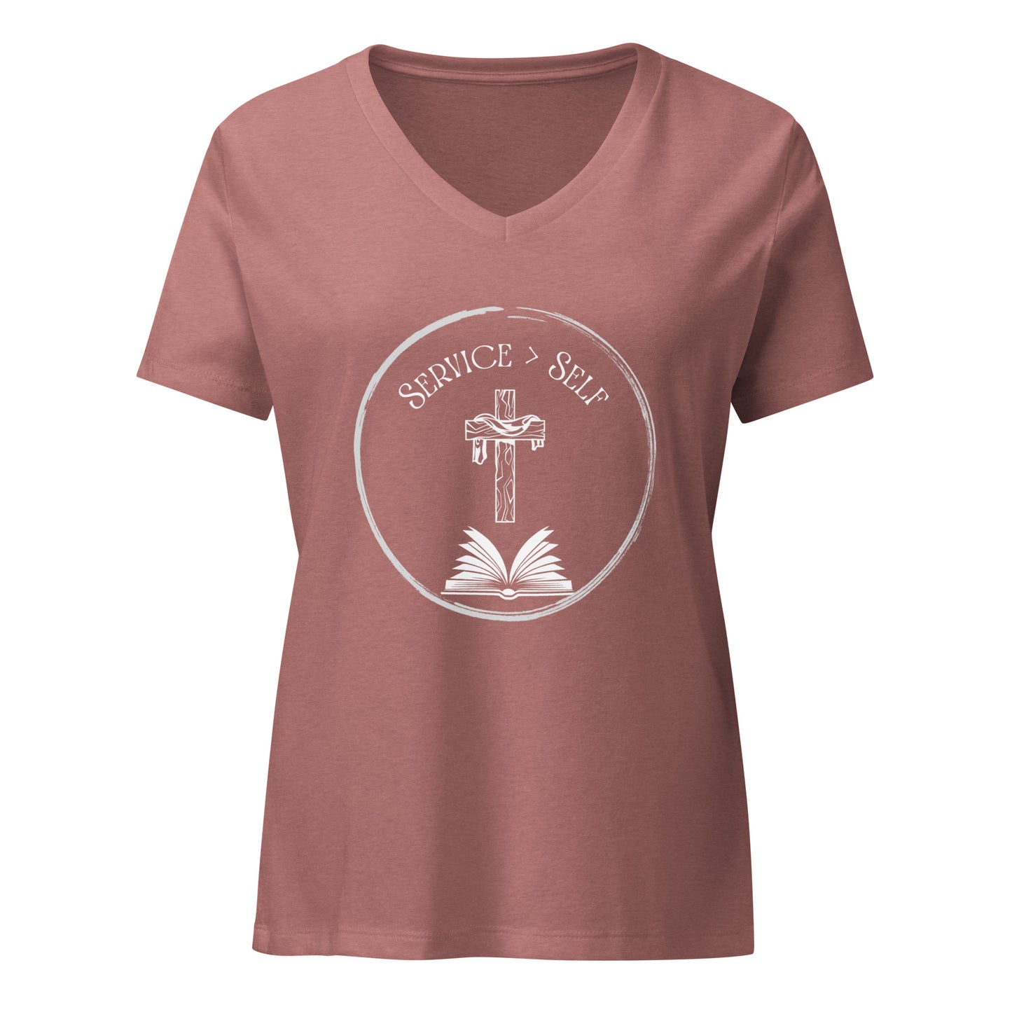 Service Greater Than Self, Phil 2:3-4 Women’s relaxed v-neck t-shirt