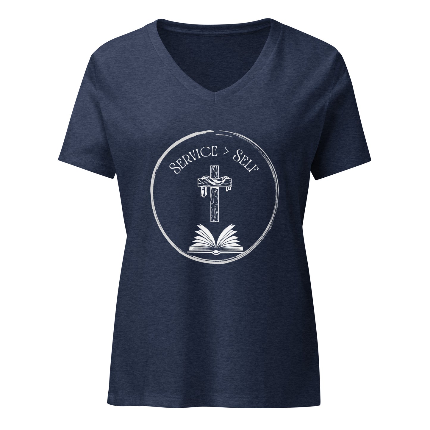 Service Greater Than Self, Phil 2:3-4 Women’s relaxed v-neck t-shirt