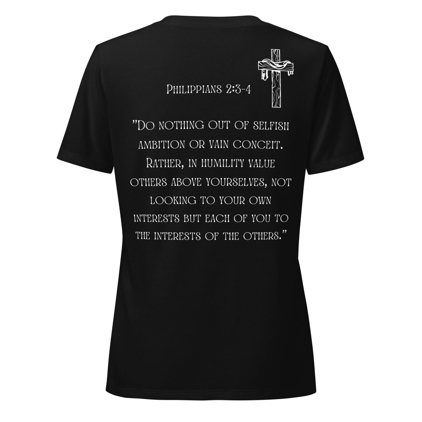 Service Greater Than Self, Phil 2:3-4 Women’s relaxed v-neck t-shirt