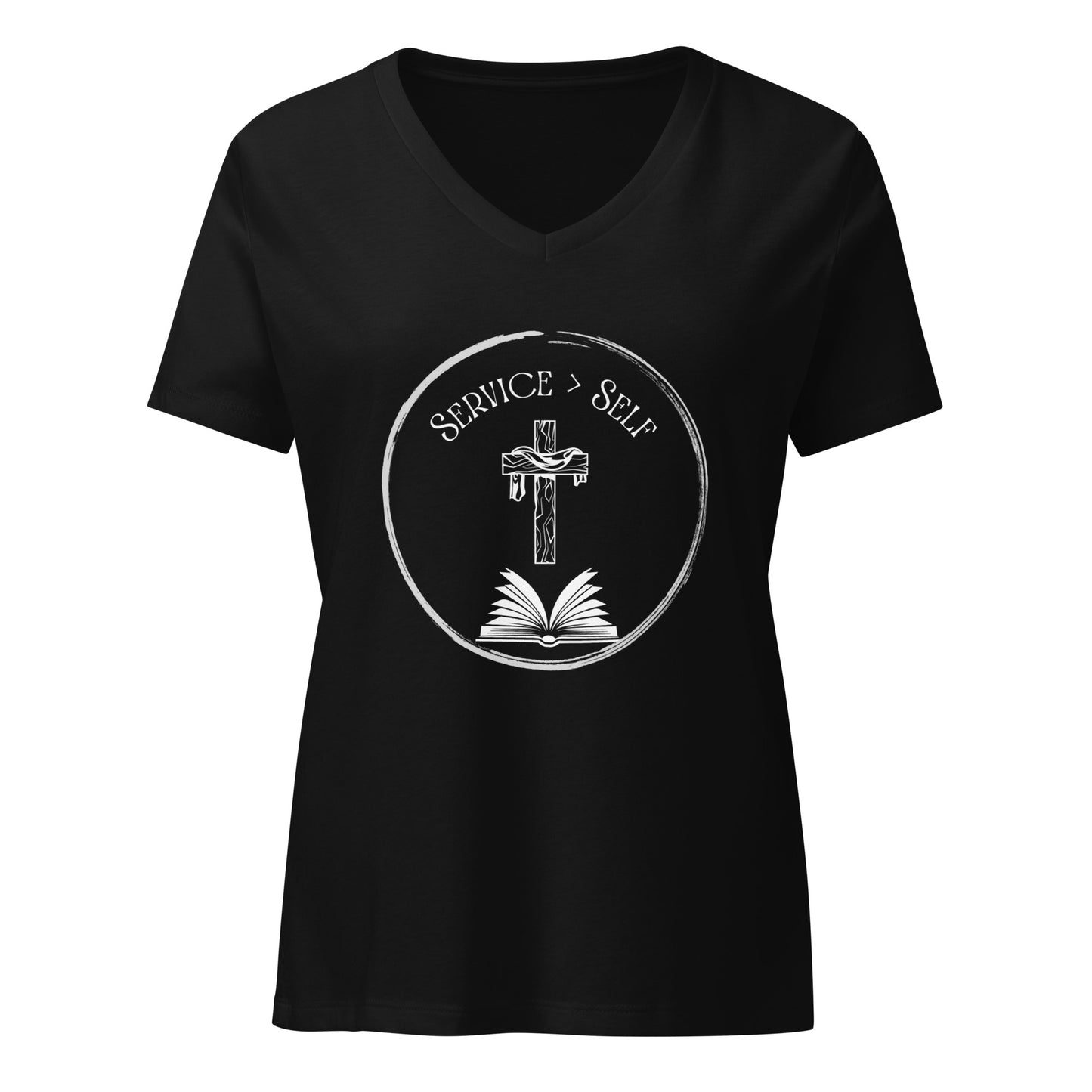 Service Greater Than Self, Phil 2:3-4 Women’s relaxed v-neck t-shirt